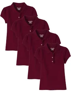 The Children's Place Girls Short Sleeve Ruffle Pique Polo Multipack