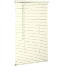 LOTUS & WINDOWARE Cordless Mini Blind, 1" Vinyl Slats, 28.5" Wide x 60" Long - Alabaster, Window Blinds for Home and Office, Interior Door Blinds - Light Filtering