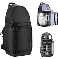 Camera Sling Bag Crossbody Bag Waterproof Camera Shoulder Backpack DSLR/SLR Camera Case Photography Bags with Tripod Holder for Canon/Nikon/Sony/Fuji