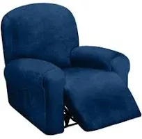 ULTICOR 4Piece 1 Seat Recliner Cover Velvet Stretch Reclining Chair Covers for 1 Cushion Reclining Sofa Single Seat Recliner