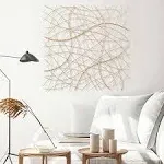 LuxenHome 26.4" Square Gold Abstract Metal Wall Decor