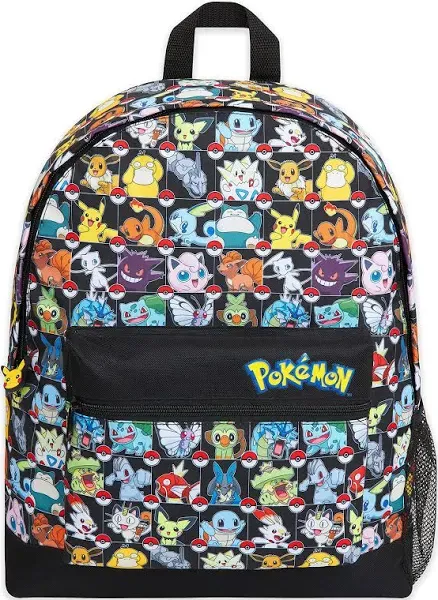 Pokemon School Bag Kids Backpack Pikachu Rucksack Front Outer Zip Pocket