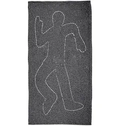 Crime Scene Chalk Outline Body All Over Beach Towel