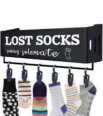 Lost Socks Laundry Room Organization Metal Lost Socks Basket with 6 Clips Los...