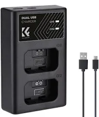 K&F Concept NP-FW50 Battery Charger, Dual Slot Quick Charger for Sony A6000, A6500, A6300, A6400, A7, A7II, A7RII, A7SII, A7S, A7S2, A7R, A7R2, A55, A5100, A5000 Camera