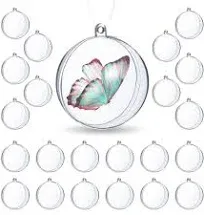 Okuna Outpost 24 Pack Clear Plastic Ornaments for DIY Arts and Crafts