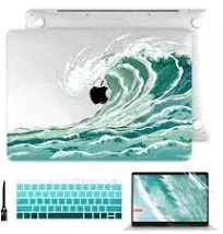 Batianda Case for MacBook Air 13 Inch M1 2020 2019 2018 Release Model A2337 A2179 A1932 with Retina & Touch ID, Clear Hard Shell Cover with Keyboard Cover & Screen Protector,Flower and Butterfly