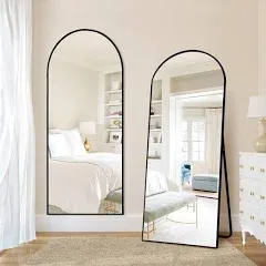 Arched Full Length Mirror Full Body Mirror, Black Arched 56&#034;x20&#034; Black-arched