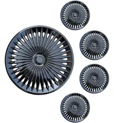 Hubcap Wheel Cover Replacement R14 Hub Caps Universal Wheel Rim Cover ABS Material Exterior Accessories Snap On Car Truck SUV -Set of 4 (14-Inch, Silver-Black)