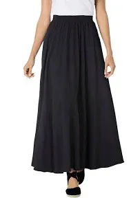 Woman Within Women's Plus Size Pull-On Elastic Waist Soft Maxi Skirt