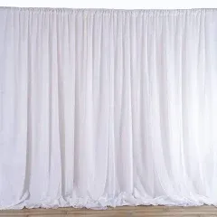 AK Trading 115" x 120" White Chiffon Drapes Panels