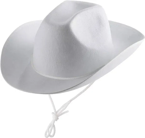 White Cowboy Hat - (Pack of 2) White Cowgirl Hat for Women and Men with 