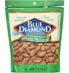 Blue Diamond Almonds Whole Natural 7 Grab & Go Bags - 4.38 oz