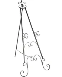 Decmode 49" Black Iron Scrolled Easel