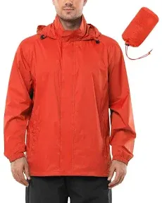 Outdoor Ventures Men's Rain Jacket Waterproof Lightweight Packable Rain Shell Raincoat with Hood for Golf Hiking Travel