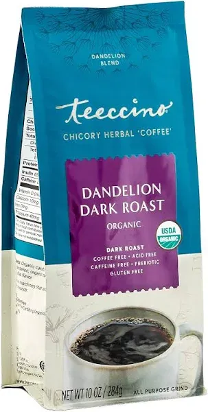 Teeccino Dandelion Dark Roast Herbal Coffee