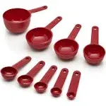 KitchenAid Universal Measuring Cup and Spoon Set, 9-Piece, Red