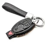 Black Leather For Mercedes-Benz A B C E S G-Class 4 Buttons Key Fob Cover Case