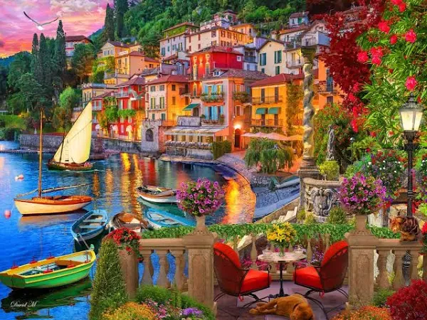 Vermont Christmas Company Italy's Lake Como Jigsaw Puzzle