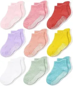 Non-Slip Ankle Grip Low Cut Toddler Socks, 15 Pack, 1-3 Years Old