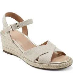 Easy Spirit Women's Shandra Ankle Strap Round Toe Wedge Sandals