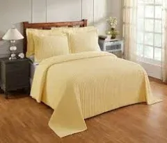 Better Trends Jullian Solid Pattern 100% Cotton Bedspread Set