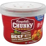 Campbell's Chunky Beef with Country Vegetables Soup Microwavable Bowl, 15.25 oz.