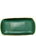 Vietri Metallic Glass Rectangular Tray in Emerald