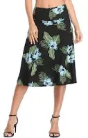 Urban CoCo Women's Ruched High Waist Knee Length Jersey A-Line Stretchy Flared Casual Skirt