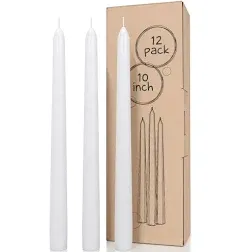 CANDWAX Taper Candles Set of 12 Candles Dripless and Unscented