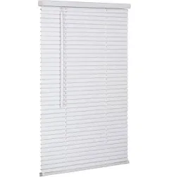 LOTUS & WINDOWARE Cordless Mini Blind, 1" Vinyl Slats, 28.5" Wide x 60" Long - Alabaster, Window Blinds for Home and Office, Interior Door Blinds - Light Filtering