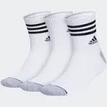 adidas Men's 3-Stripe High Quarter Socks with Arch Compression (3-Pair)