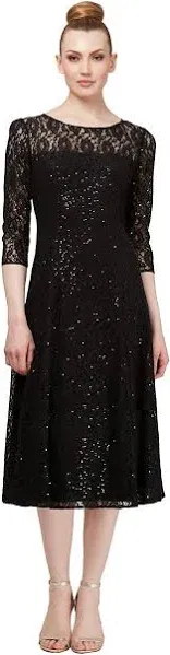 NWT SL Fashions New York Sequin Lace Dress