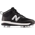 New Balance Boy's 3000 V6 Rubber Molded Baseball Cleats, Black/White / 10.5