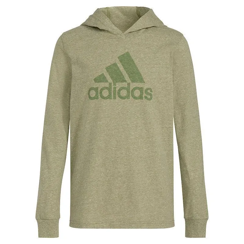 Boys adidas 8-20 Hooded Long Sleeve Heather T-Shirt