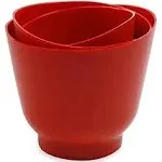 Norpro 3 Piece Silicone Bowl Set, Red