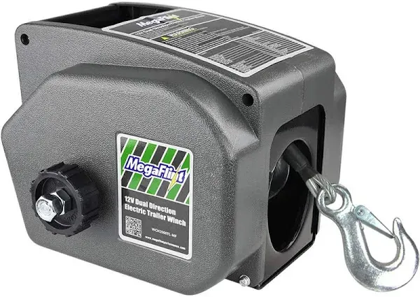 Trailer Winch,Reversible Electric Winch, for Boats up to 6000 lbs.12V DC,Power-in, Power-Out, and Freewheel Operations,30% Higher winching Power Than Regular 6000 lbs Winch (5000lbs Marine)