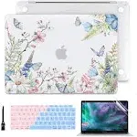 Batianda Case for MacBook Air 13 inch M1 2020 2019 2018 Release Model A2337 A2179 A1932 with Retina & Touch ID, Floral Series Hard Shell Cover with