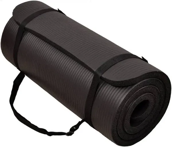 All-Purpose 1-Inch Extra Thick High Density Anti-Tear Exercise Yoga Mat with Car