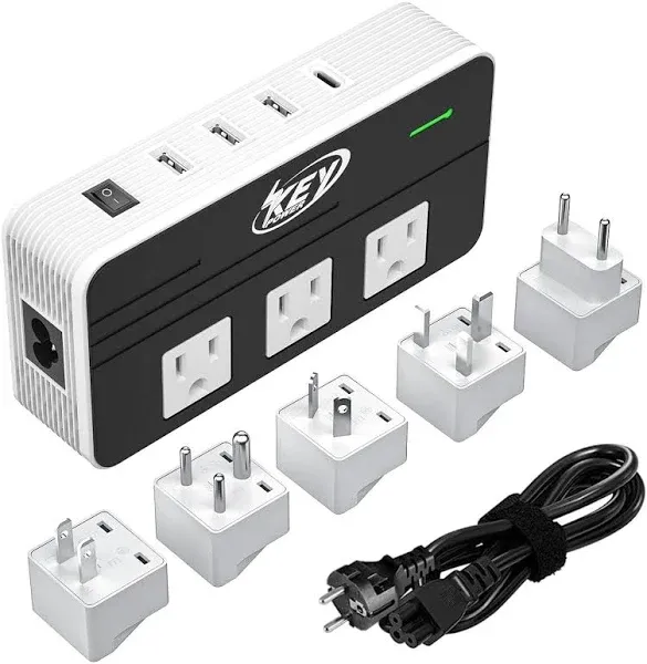 230-Watt Step Down 220V to 110V Voltage Converter & International Travel Adapter/Power Converter with USB-C Port 18W - [Use for USA Appliance Overseas in Europe, AU, UK, Ireland, etc.]