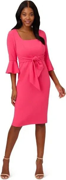 Adrianna Papell Women's Bell Sleeve Tie Front Dress