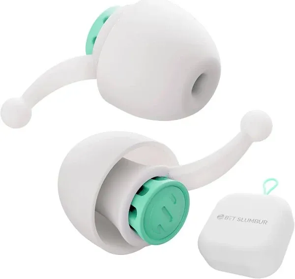 Sleep Ear Plugs Noise Reduction - 28 dB Ear Plugs for Sleeping Noise Cancelling (NRR 16), Enjoy, 4 Size Soft Ear Tips S/M/L/XL, 15s Ear Pressure Balance, Airplane Travel, Peyto Green