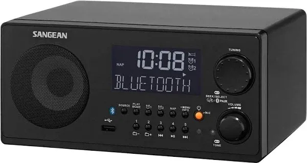 Sangean WR-22WL AM/FM-RDS/Bluetooth/USB Table-Top Digital Tuning Receiver