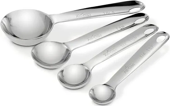 All-Clad 59918 Stainless Steel Measuring Spoon Set, 4-Piece, Silver