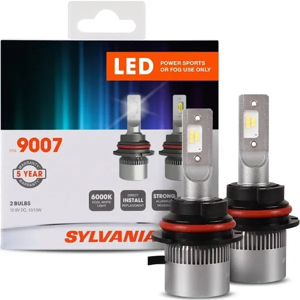 Sylvania Fits 9007 LED Power Sports or Fog Use Only 2 Bulbs NEW DAMAGED BOX