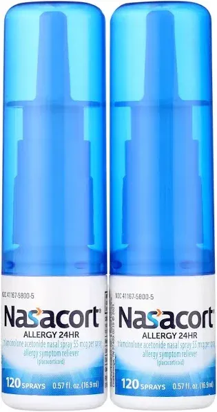 Nasacort 24HR Allergy Nasal Spray - Non-drowsy, 0.57 fl oz, 2 pk