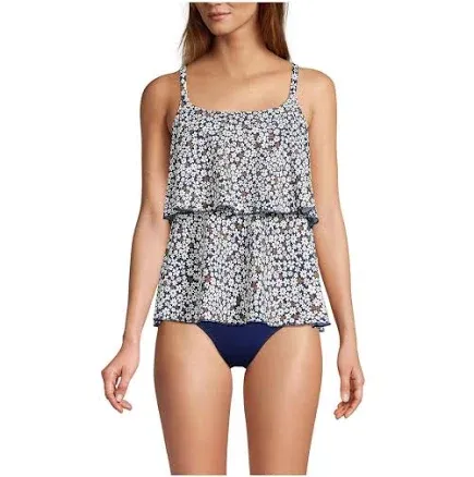 Lands' End Women's Chlorine Resistant Tiered Tankini Swimsuit Top