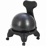 CanDo Adult Plastic Ball Chair, Black, 22"