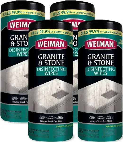 Weiman Disinfecting Wipes, Granite & Stone, Spring Garden Scent - 30 wipes, 6.1 oz