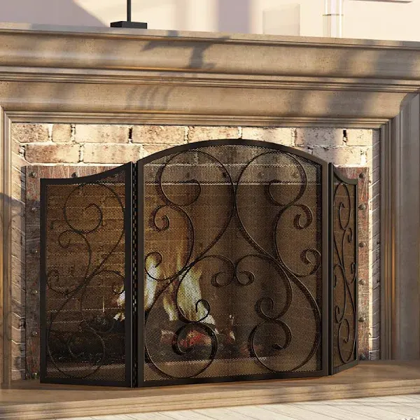 Fire Beauty 3 Panel Fireplace Screen